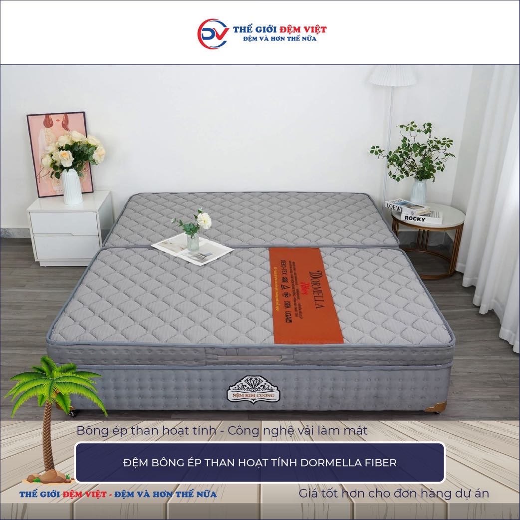 Đệm bông ép Kim Cương than hoạt tính Dormella Fiber 1